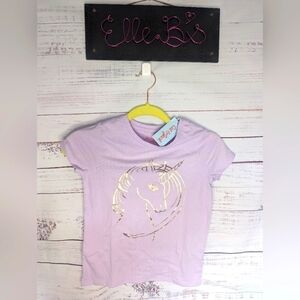 NWT Cat & Jack Girls Purple Unicorn Tee M
